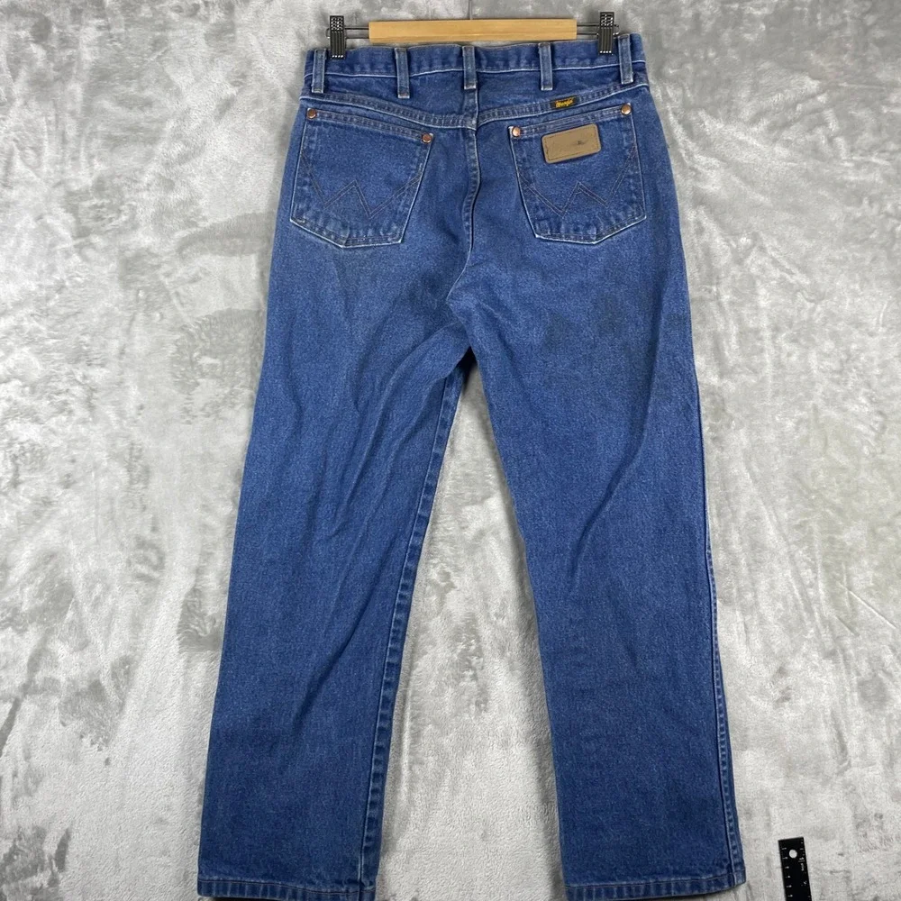 Wrangler 13MWZ Jeans Men 32x29 fits 31x28 Blue Cowboy Cut Rigid Denim